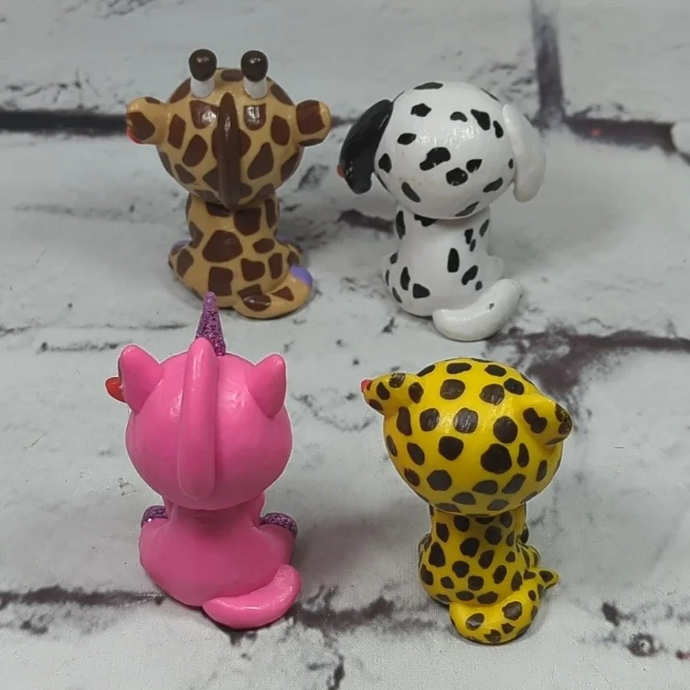 Ty Mini Boos Figures Lot of 4‎ Unicorn Cheetah Dalmatian Giraffe